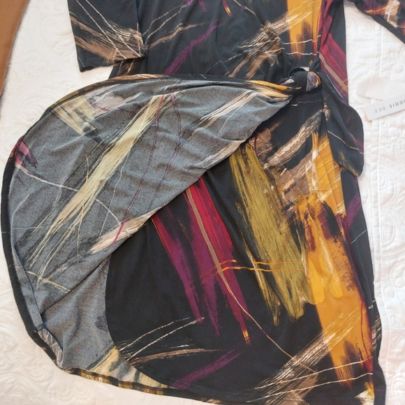 Paint stroke half wrap dress🍂 - Picture 3 of 6